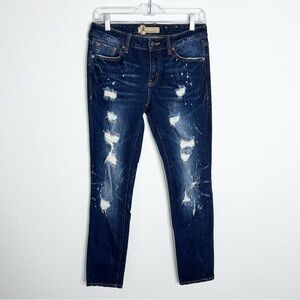 Remix By Rock Revival Jeans Womens Size 27 Skinny Y2K Distressed Paint Splatter